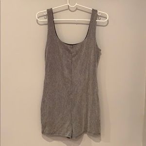 NAKED WARDROBE Striped Black and White Romper